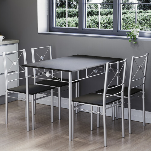 (Black) Roslyn Dining Table Chair Set Of 4 Home Furniture