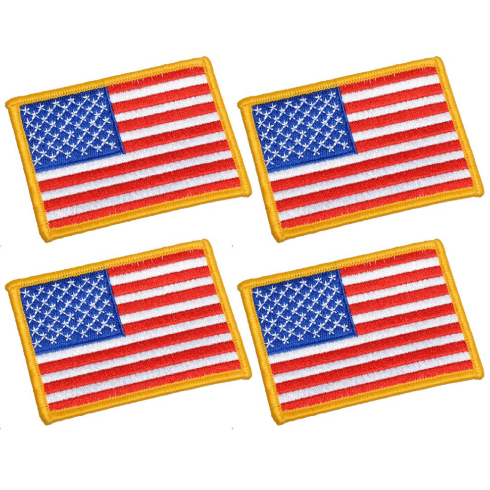Lot de 4 drapeaux am   ricains brod   s de grande taille 3,5 x 2,5 pouces UNIS