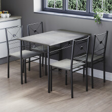 (Grey Concrete) Roslyn Dining Table Chair Set Of 4 Home Furniture