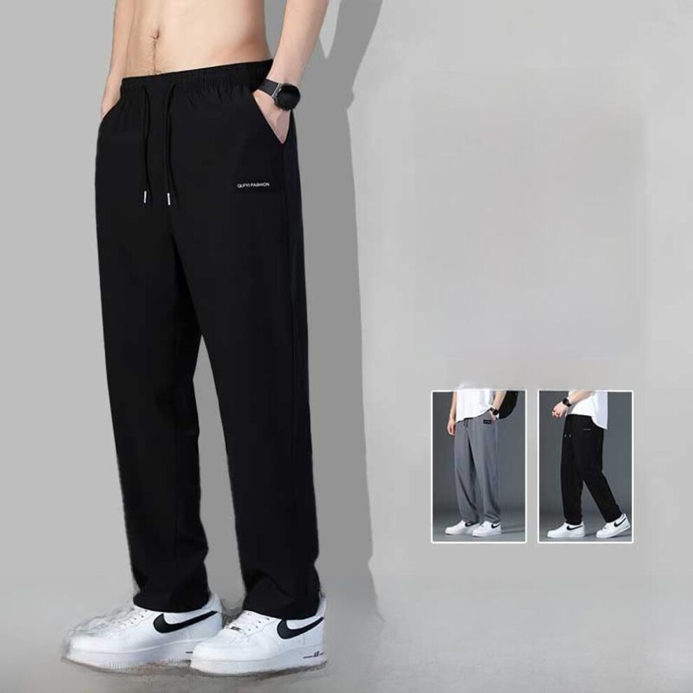 (black, XL) 2024 Men's Summer Trendy Loose-fit Wide-leg Trousers