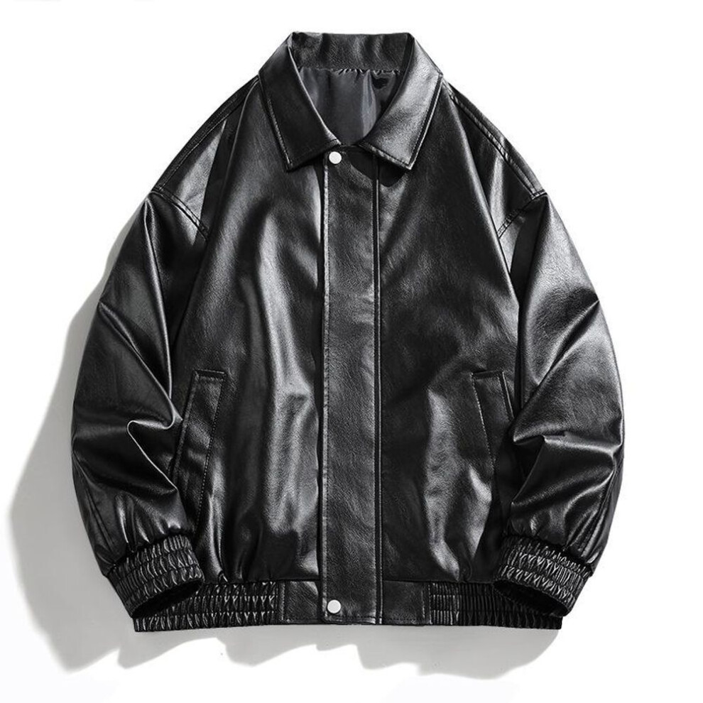 (black, 3XL) "2024 Spring/Autumn Men's Casual Leather Motorcycle Jacket
