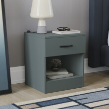 (Jasper Green) Riano 1 Drawer 1 Shelf Bedside Chest Nightstand