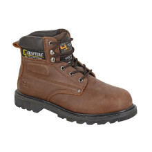 (UK Size 10, Brown Crazyhorse ) Grafters M538 Men's Leather Safety Toe Cap & Steel Midsole Work Safety Boots