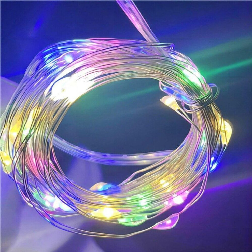 (as the picture, 3M-By USB) Usb Led String Lights Copper Silver Wire Garland Light Waterproof Led Fairy Lights For Christmas Wedding Party Decoration