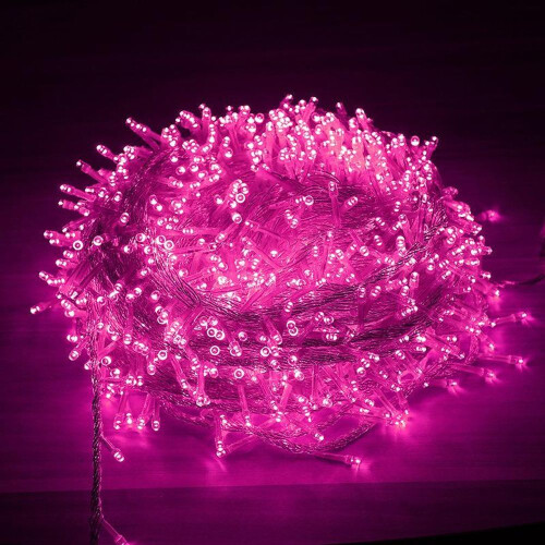 (pink, 30M 300LED-EU Plug) 10-30M Led Fairy String Lights Christmas Tree Decorations Indoor Xmas for Garden Outdoor Waterproof Party Festoon