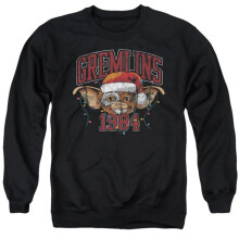 Trevco Sportswear WBM10087-AS-2 Gremlins Varsity Christmas Adult Crewneck Sweatshirt, Black - Medium