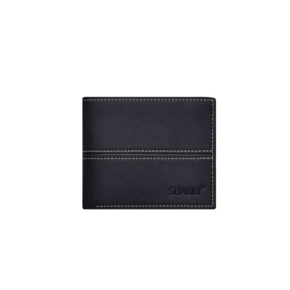 (black, Short style) 2024 New Brand Men Business Long Wallet Creative Young Ultra-thin Multi Card Holder Billfold Trendy Pu Leather Short Coin Purse For Father&apos;s Day
