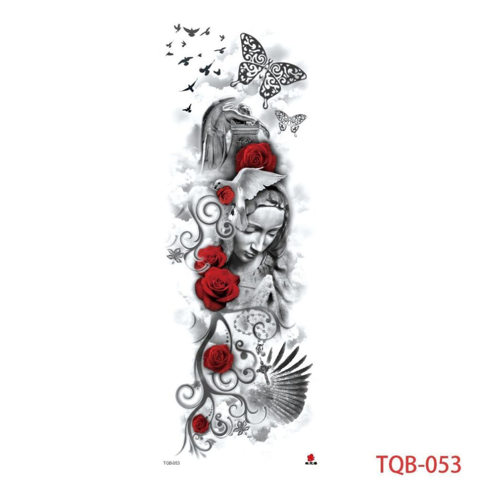 (TQB-053) 1 Pc 480*170mm Large Temporary Tattoos Sleeve For Men Women Full Arm Selleve Tattoos Temporary Realistic Fake Wolf Tiger Lion Tattoo