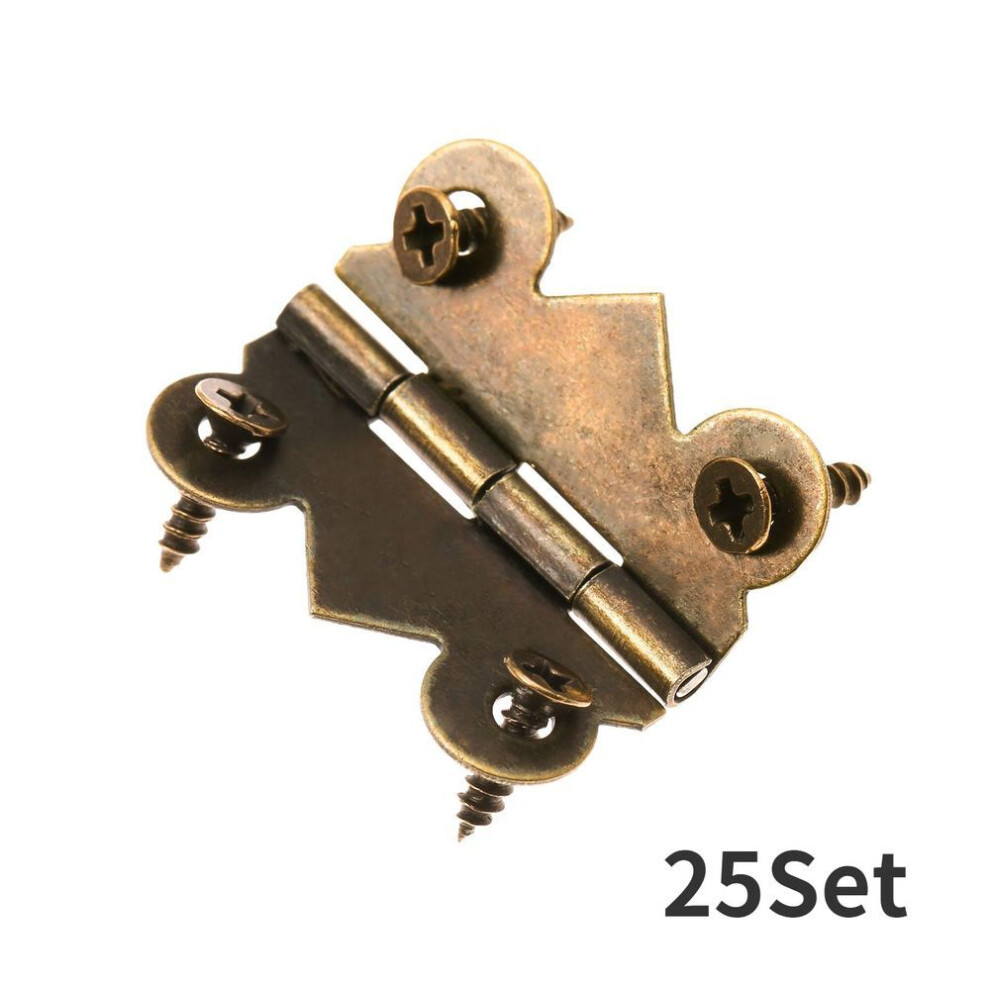 (25Set) 25set  20*25mm 4 Holes Butterfly Hinges Antique Bronze Cabinet Drawer Jewellery Wood Box Wine Case Decor Furniture