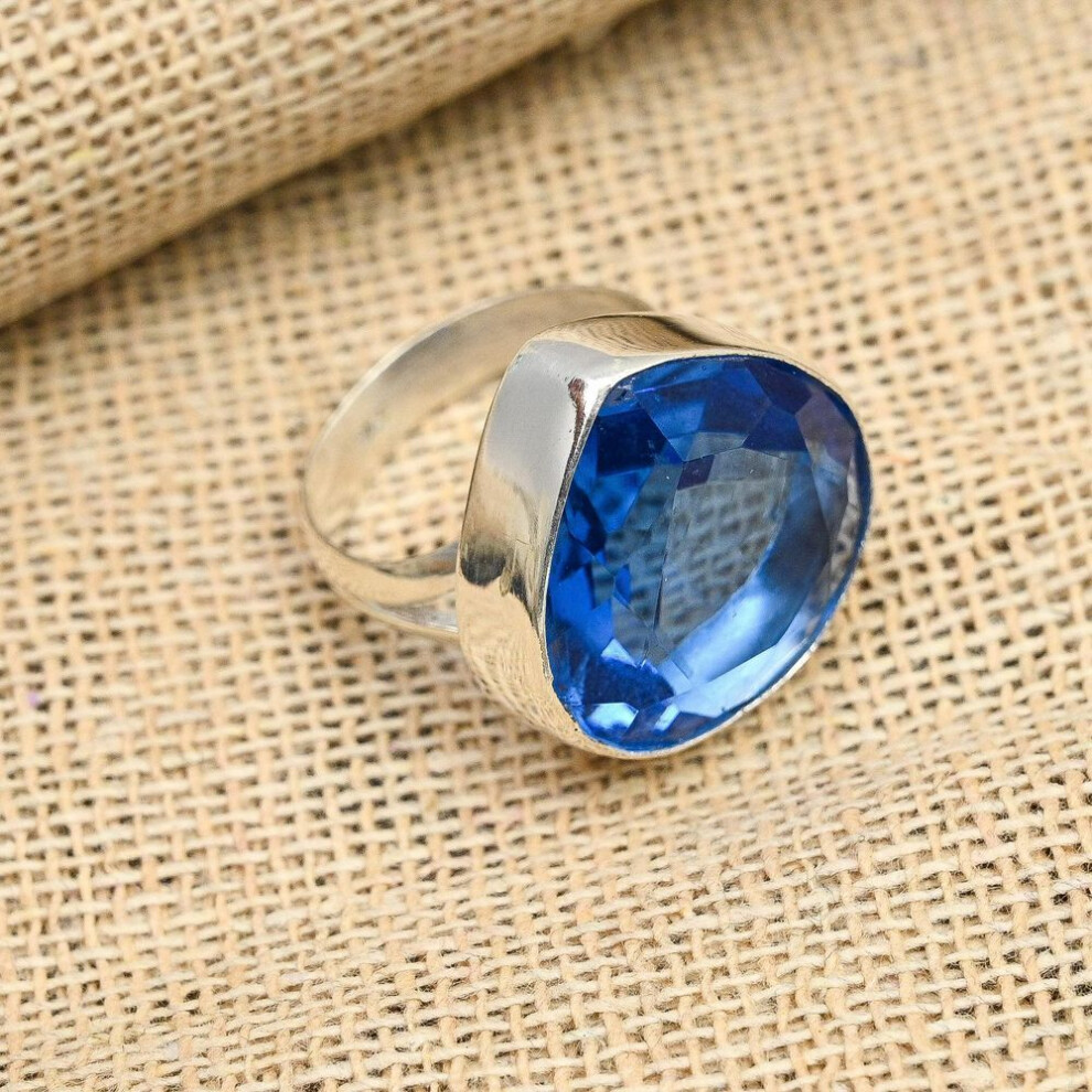 (blue, 5.5) Pretty Tanzanite Gemstone Handmade 925 Solid Sterling Silver Jewelry For Women