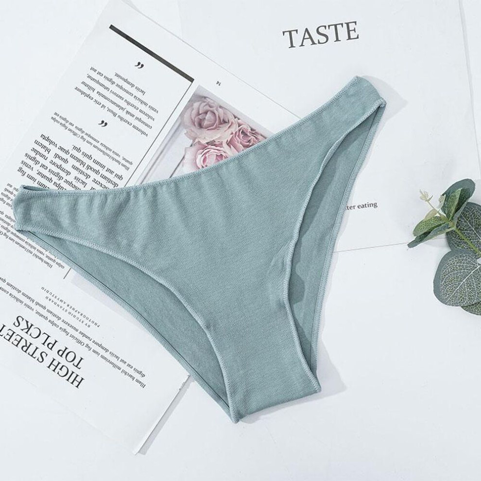 (green, XL) Women's Cotton Briefs Low Waist Female Sport Bikini Underpants Elasticity Comfortable Underwear Women's Panties Lingerie M-XL