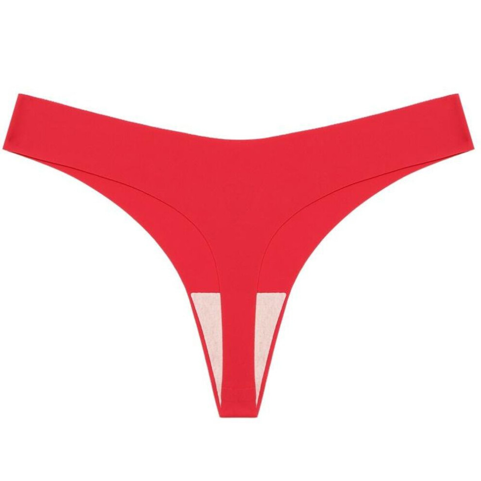 (red, XS) Finetoo Women Seamless G-string Sexy Low-waist Thongs Bikini Panties Soft And Comfortable