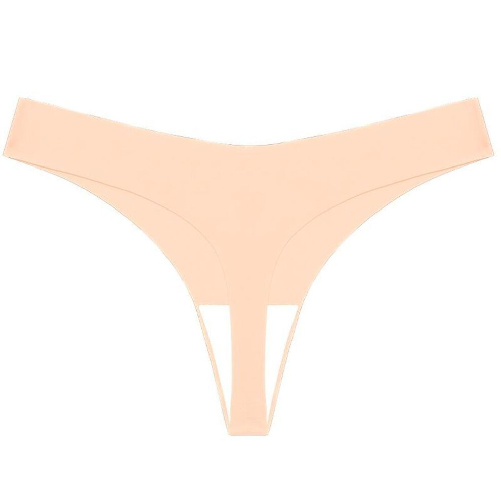 (apricot, M) Finetoo Women Seamless G-string Sexy Low-waist Thongs Bikini Panties Soft And Comfortable