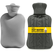 Zuvo 2L Hot Water Bottle with Soft Knitted Cover Leakproof, BPA-Free, for Pain Relief & Warmth