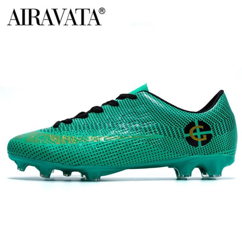 (gold,green, 31) Size 31-48 Men&apos;s Football Boots Child&apos;s Sports Soccer Shoes Fg/tf Grass Anti-slip Training Cleats Football Futsal Sneaker Footwear