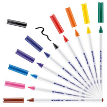 Penna per tessuti edding 4600 - set da 10 colori (base) - punta tonda da 1 mm - penna per tessuti permanente per disegnare su tessuti, resistente