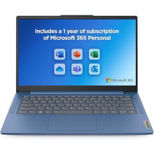 Lenovo IdeaPad Slim 3 | 14 inch Full HD Laptop | Intel N100 | 4GB RAM | 128GB SSD | Windows 11 Home in S mode | Microsoft 365 Personal | Abyss Blue