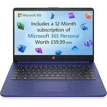 HP Stream 14" Laptop , Intel N4120 Processor , 4 GB RAM , 128 GB SSD , Intel UHD Graphics , HD Display , Dual Speakers , Microsoft 365