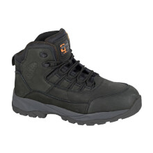 (UK Size 8, Black Nubuck) Grafters M331 Men's Comfort Nubuck Leather Steel Toe Cap Hiker Style Safety Boot