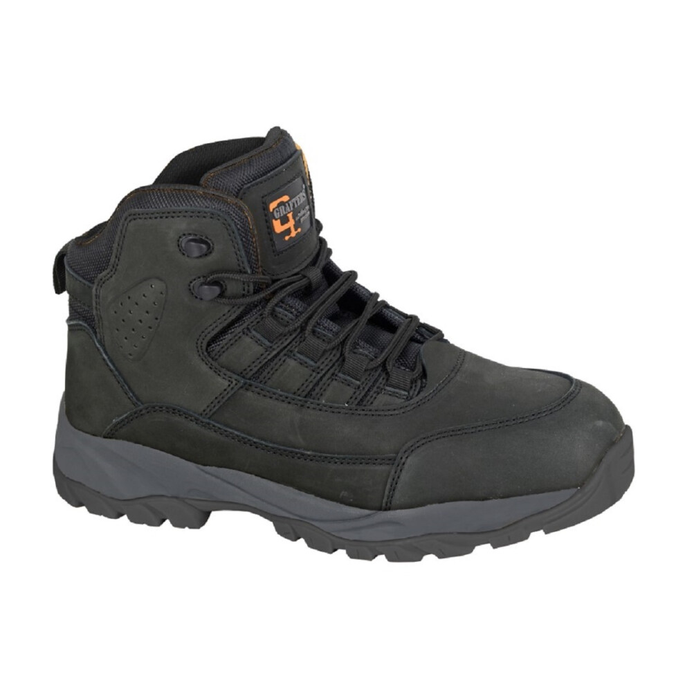 (Uk Size 9, Black Nubuck) Grafters M331 Men's Comfort Nubuck Leather Steel Toe Cap Hiker Style Safety Boot 5050703659406