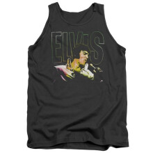 Trevco Sportswear ELV811-TK-5 Elvis Presley Multicolored Adult Tank Top, Charcoal - 2X