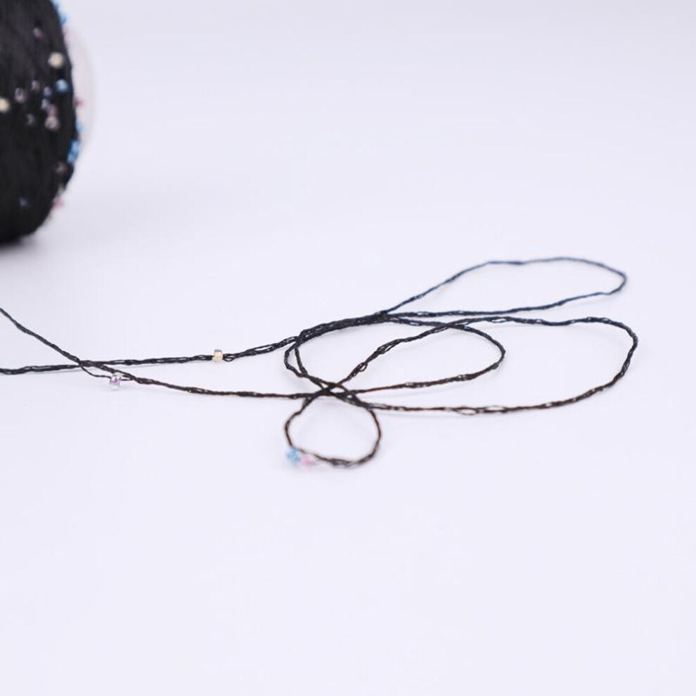 (black) Siyue Rice Beads Silk Thread For Hand-woven Pearl Yarn And Knitting Wool.