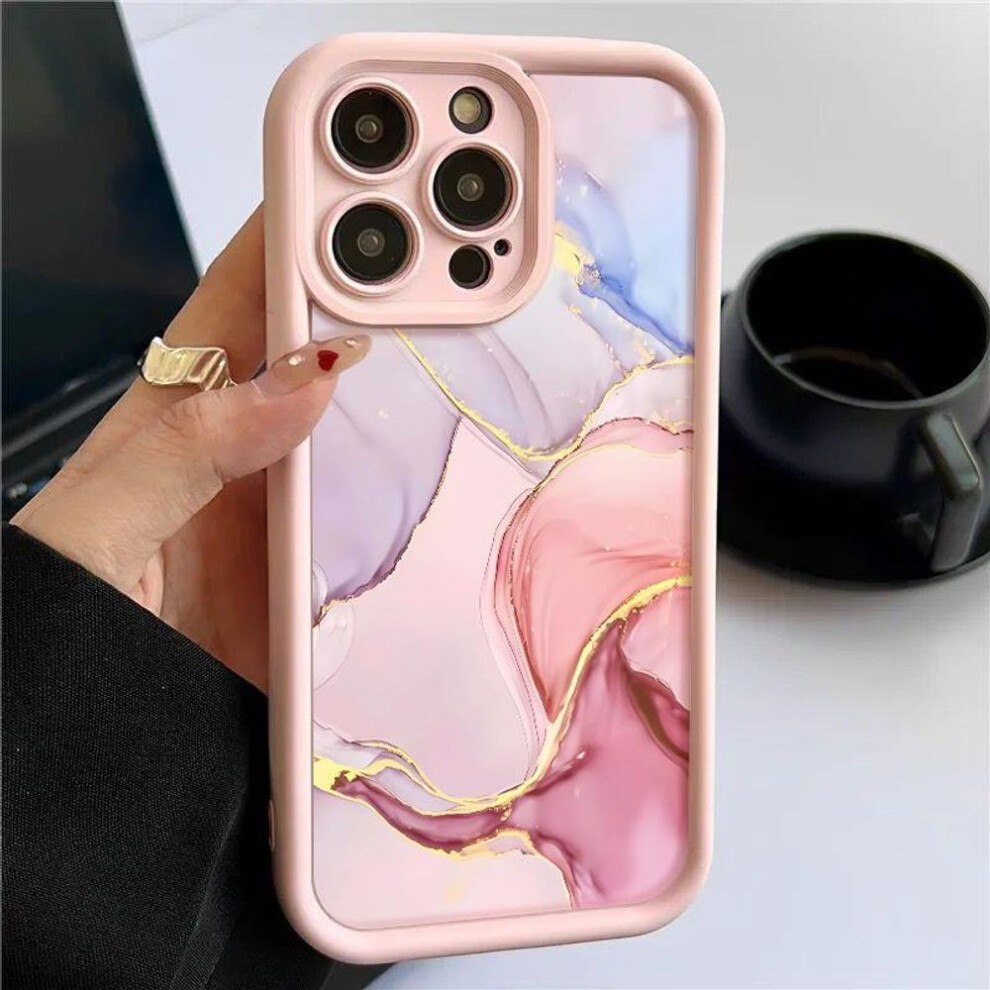 (pink, iPhone 15 Pro) For iPhone 16 15 14 Pro Max 13 Pro 12 Mini 11 XR XS Shockproof Marble Pattern Matte TPU Soft Cover
