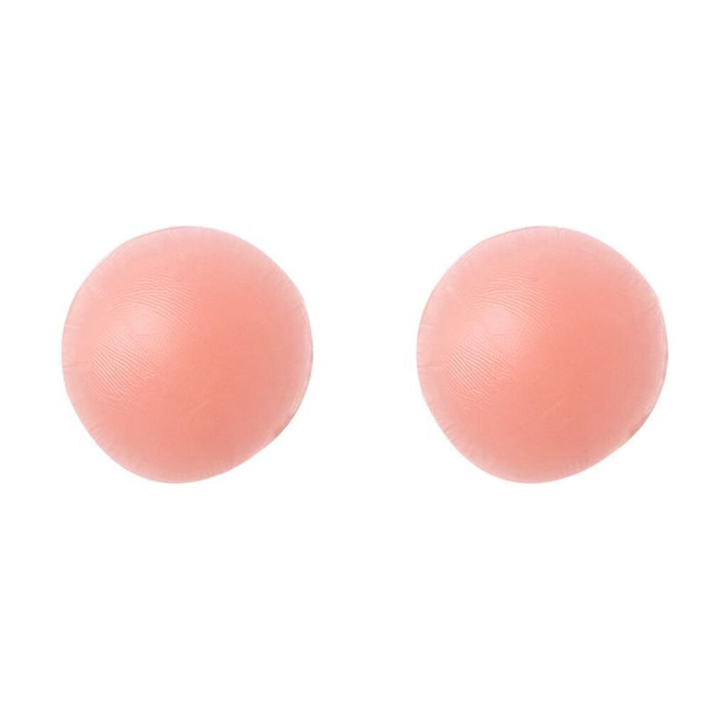 (beige, 6cm Circle) Self-adhesive Silicone Breast Nnipple Covering Bra Natural Color One Size Nipple Sticker Underwear