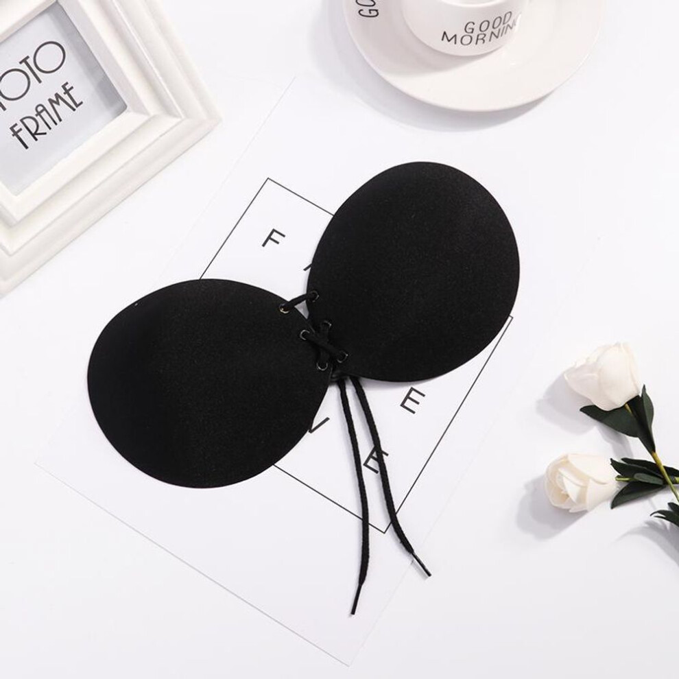 (black, A) Self Adhesive Strapless Bandage Blackless Solid Bra Stick Gel Silicone Push Up Women's Underwear