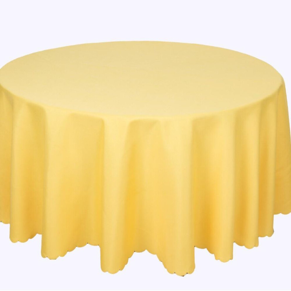(yellow, 140cm/0.27kg) "large Solid Color Polyester Lace Tablecloth For Hotel And Restaurant Banquets