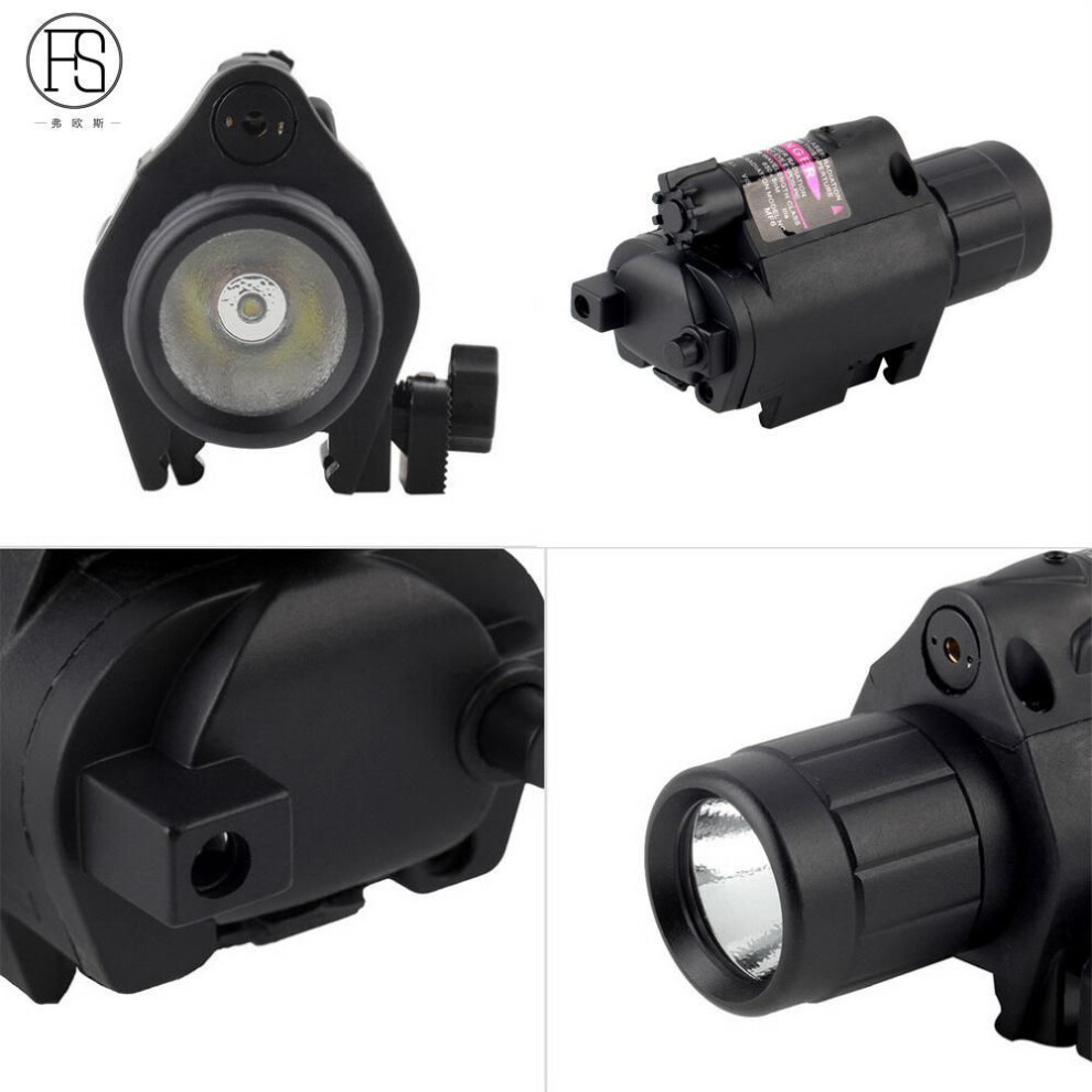 led Tactical Flashlight M6: Multi-function Strong Light With Laser And 20mm Rail Integration