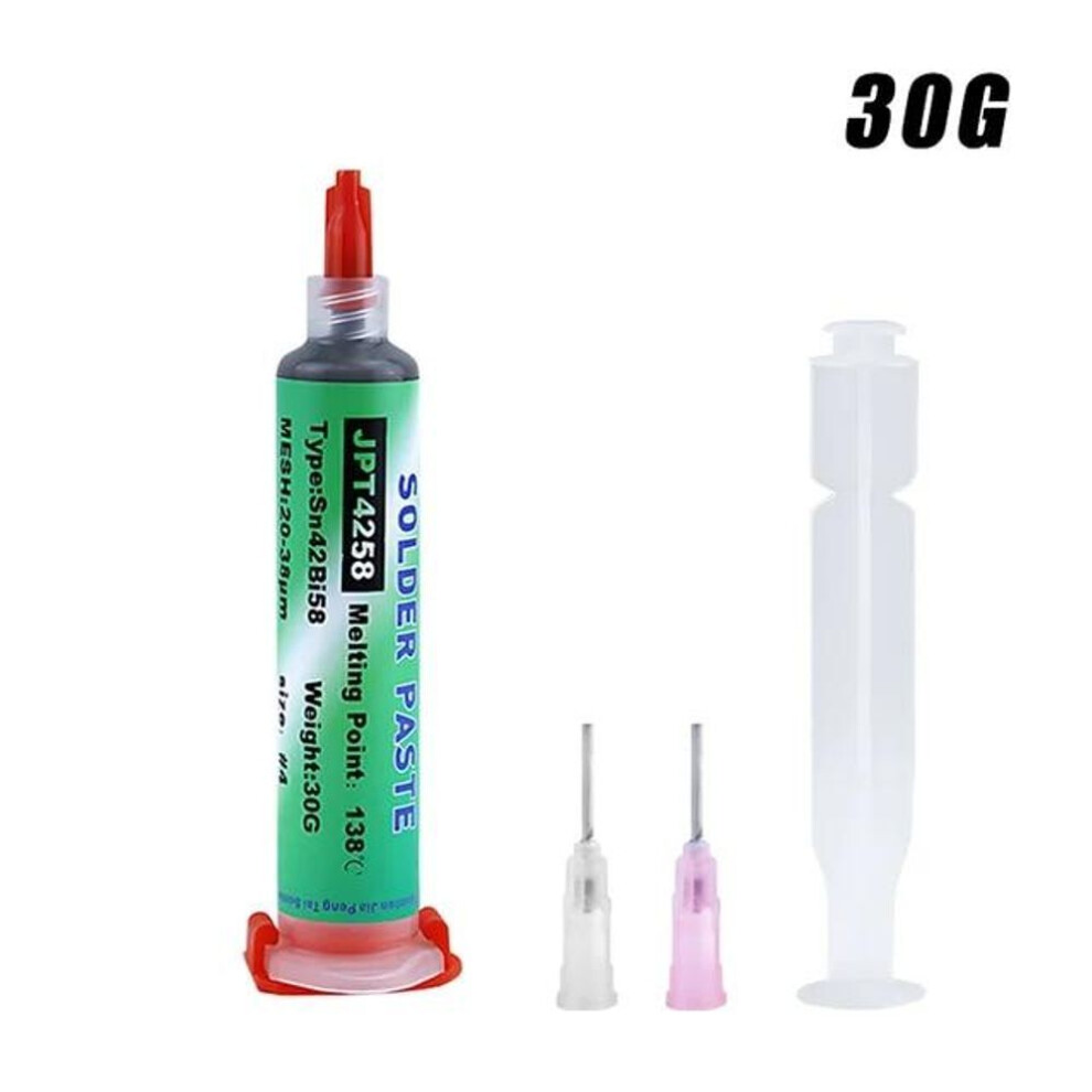 (As The Picture, 30G) Sn42bi58 Smd Welding Paste 138 Low Temperature Lead-Free Syringe No Clean Solder Paste For Iphone Repair Solder Paste 4988715664341
