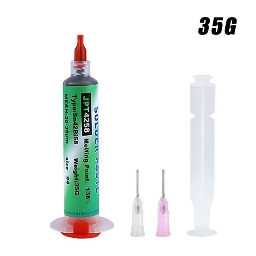 (As The Picture, 35G) Sn42bi58 Smd Welding Paste 138 Low Temperature Lead-Free Syringe No Clean Solder Paste For Iphone Repair Solder Paste 4988715653994