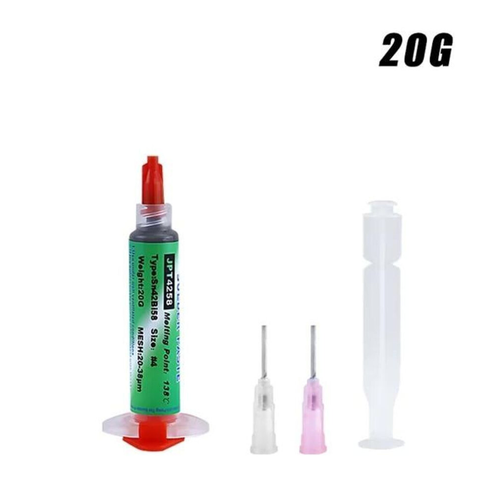 (As The Picture, 20G) Sn42bi58 Smd Welding Paste 138 Low Temperature Lead-Free Syringe No Clean Solder Paste For Iphone Repair Solder Paste 4988715428134