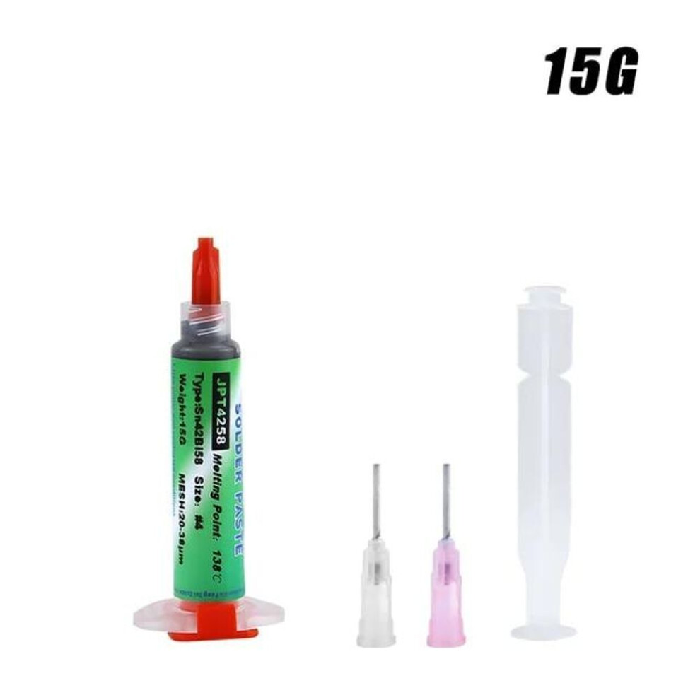 (As The Picture, 15G) Sn42bi58 Smd Welding Paste 138 Low Temperature Lead-Free Syringe No Clean Solder Paste For Iphone Repair Solder Paste 4988715455147