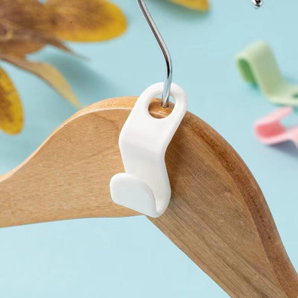 (white, 5PCS) 1/5/10Pcs Clothes Hanger Hooks Space Saving Closet Connector Hook Cascading Hanger Plastic Extender Clips Wardrobe Coat Organizer