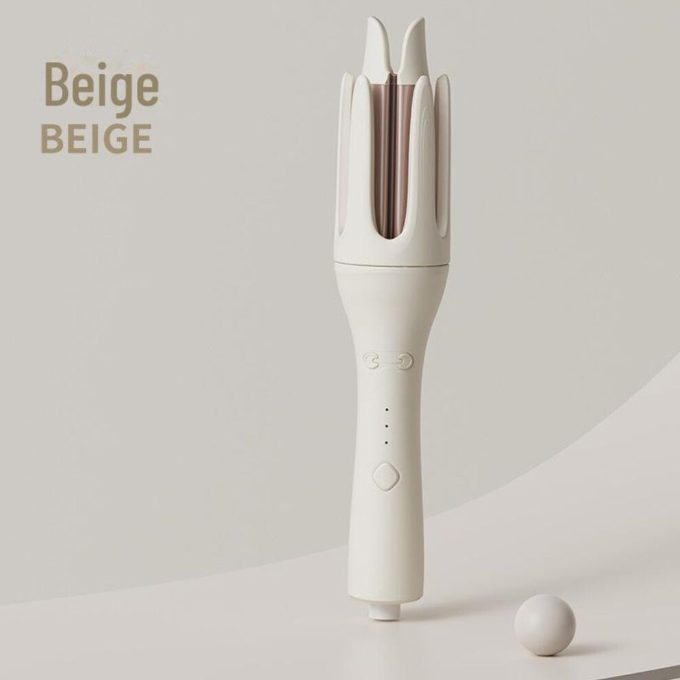 (beige) 32mm Automatic Negative Ion Ceramic Curling Iron For Big Waves And Water Ripple Styles
