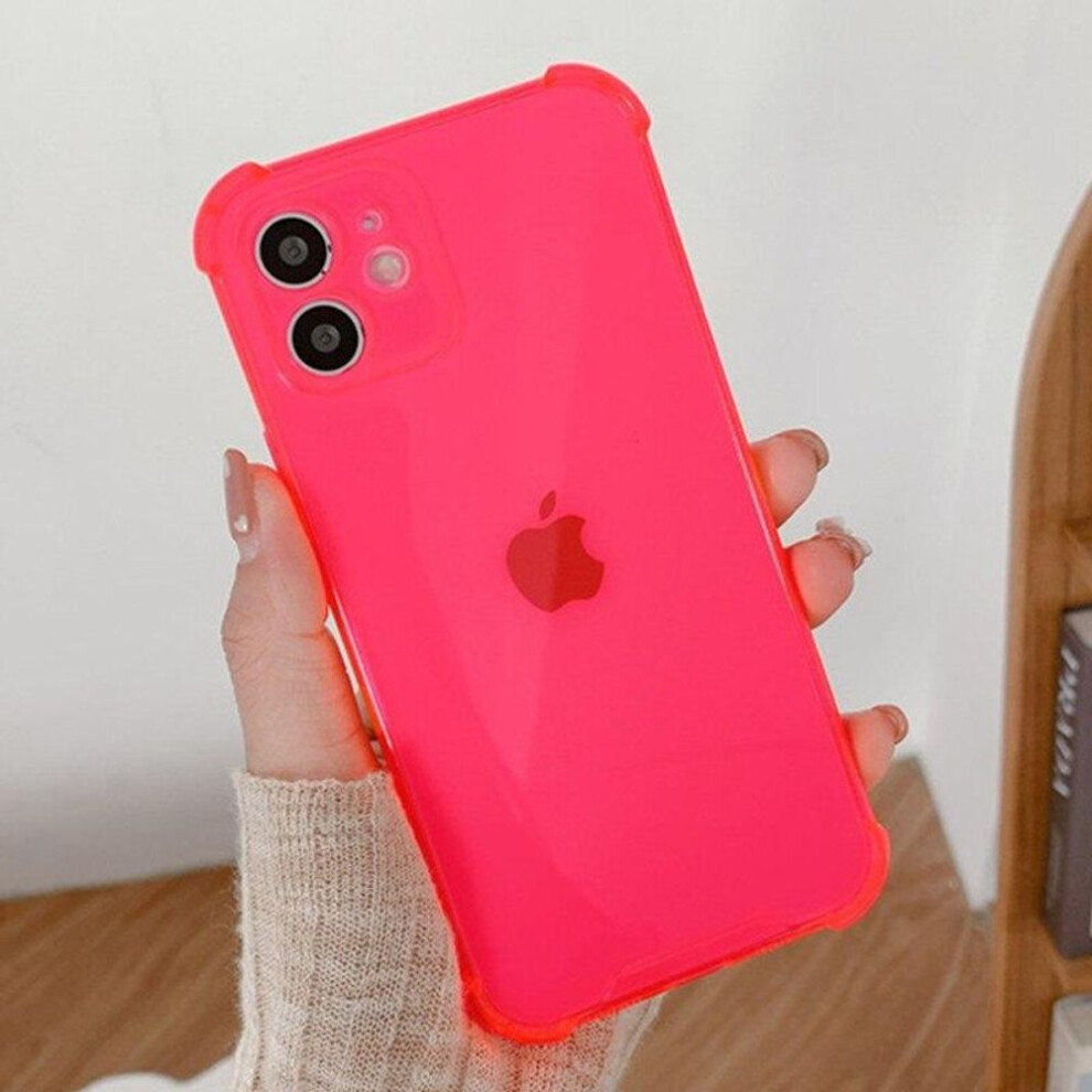 (rose red, iPhone 14Plus) Shockproof TPU Case for iPhone 13-16 Pro Max