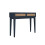 Bordeaux Blue Dressing Table - Rattan Front, Gold Handles, 2 Drawers 2