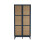 Bordeaux Blue 2-Door Wardrobe - Rattan Front, Gold Handle, 2 Pcs 1
