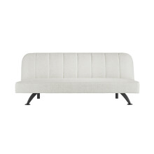 Burlington Ivory Boucle Sofa Bed - Modern Style, Matte Black Finish
