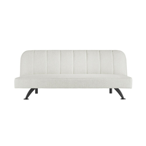 Burlington Ivory Boucle Sofa Bed - Modern Style, Matte Black Finish