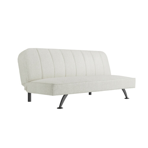 Burlington Ivory Boucle Sofa Bed - Modern Style, Matte Black Finish 1