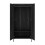 Hoxton Black 2-Door Wardrobe - Matte Frame, Wood Effect Finish, 2 Pcs 3