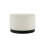 Lara Ivory Boucle Pouffe - Large Multiuse Design, Matte Black Base 1