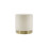 Lara Cream Velvet Pouffe - Small Multiuse Design, Brushed Gold Base 1