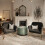 Lara Sage Velvet Pouffe - Large Multiuse Design, Matte Black Base 3