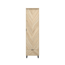 Stockholm Chevron 1-Door Wardrobe - Sonoma Oak Finish, Chevron Pattern
