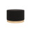 Lara Black Boucle Pouffe - Large Multiuse Design, Blonde Oak Base 1