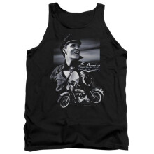Trevco Sportswear ELV282-TK-5 Elvis Presley Motorcycle Adult Tank Top, Black - 2X